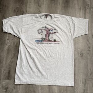 Vintage Robidoux Nature Center Shirt Mens XL Gray Fruit Of The Loom 90s Tee